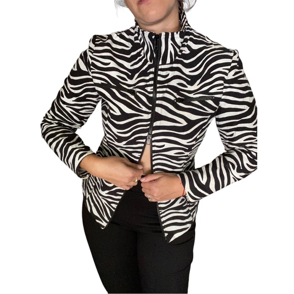 2000s vintage fitted 🦓 zebra jacket - Picture 4 of 12